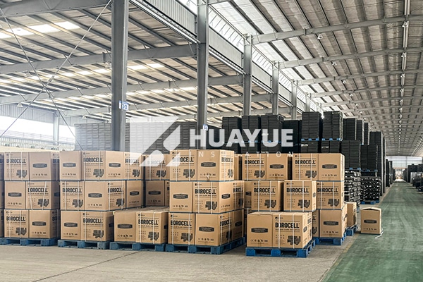 Warehouse with stacked foam glass insulation products What is the temperature range for foam glass insulation?