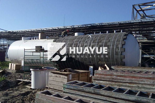 black foam glass insulation on tanks