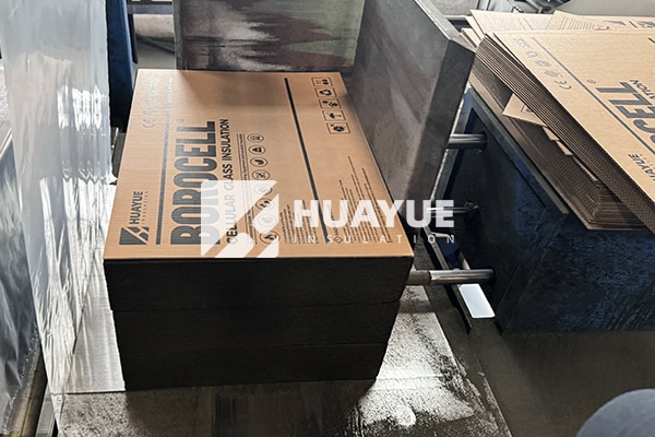 Cellular glass panels in warehouse