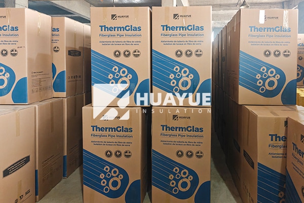 Cellular glass pipe insulation bulk shipment before distribution